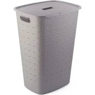 Curver vasketøjskurv med låg 56 liter taupe