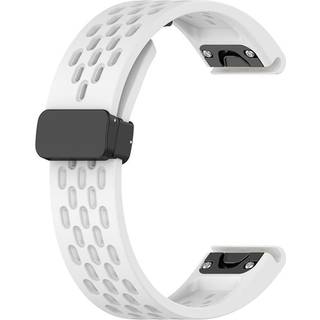 Silikonearmbånd til Garmin Fenix 5 / 6 / 7 / 8 22mm - Hvid