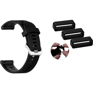 Garmin Vivoactive 3 / 3 Music Gummistrop og Silikone Rem - Sort, 3 Stk