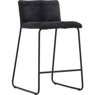 Bisbee barstol 2-pak – elegant barstol i Sort bouclé
