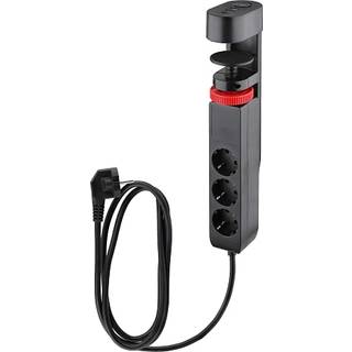 Stikdåse - 3 udtag & schuko + 1xUSB & 1xUSB-C