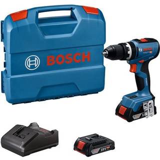 BOSCH GSB 18V-65 Batteridrevet bore-/skruemaskine Li-Ion, 65Nm, brushless + L-Boxx +2x batterier Li-Ion, 18V, 2Ah + oplader
