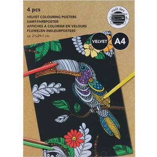 Skrabekunst A4 - 4-pak med tropiske motiver