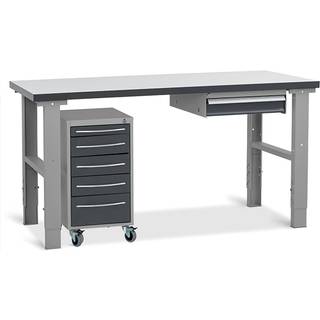 Filebænk model 4 med 1 skuffe og skuffesektion 1500x800mm