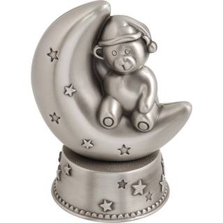 Dacapo Sparebøsse bamse på måne med musik i fortinnet