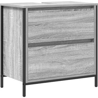 håndvaskskab med skuffer 60x34,5x60 cm grå sonoma-eg