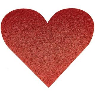 Filz Untersetzer Herzen rot 15x12,9cm 6 Stück - Rot