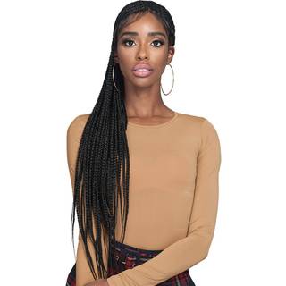 Bobbi Boss Synthetic Hair Lace Front Wig MLF511 Flettet paryk 13x7 Lace Frontal Wig Simon (TT1B/613)