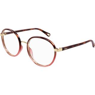 Chloé Kvinde CH0033O 010 Optiske stel Bio-injiceret Havana Transparent Rund