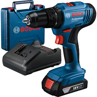 BOSCH GSB 183-LI Bore-/skruemaskine, Li-Ion, 56Nm, brushless + Kuffert +1x batterier Li-Ion, 18V, 2Ah + oplader