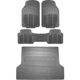 FH Group Climaproof Trimmable Nold -Slip Vinyl Floor Mats Full Set - Universal Fit for Cars Trucks and SUVS (Gray) F11306 F16400
