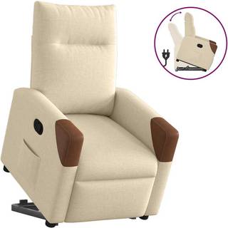 Elektrisk Massagestol Med Løftefunktion Farvet Creme - Nej / Manuel tilbagelæningsfunktion