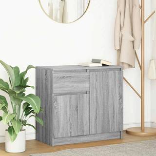 Skænk Med Skuffe 71X35X65 Cm Konstrueret Træ - Grå sonoma-eg