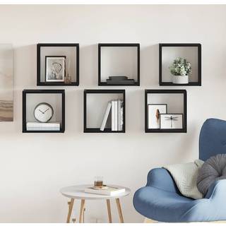 Væghylder Konstrueret Træ Etræ Sort Eg - 6 / 30 x 15 x 30 cm