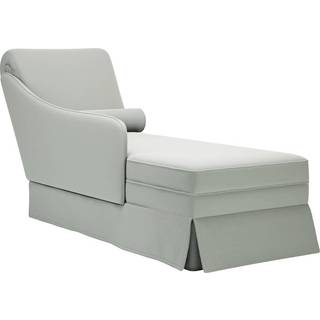 Chaiselong Med Bolster Og Højre Armlæn Fløjl Farvet - Lysegrå