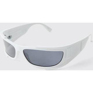 Mens White Rectangular Plastic Sunglasses