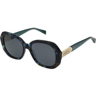 Karen Millen KM5063 604 55 Solbriller Kvinder Black - Pattern Black Teal Blue - 55mm