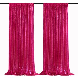 B-cool fuchsia paljetter baggrund gardiner hot pink glitter baggrund 2 paneler 2ftx8ft piger fest baggrund stof til kæreste fødselsdag bryllupsfe