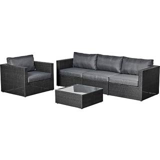 Pisa hjørnesofa med bord - sort