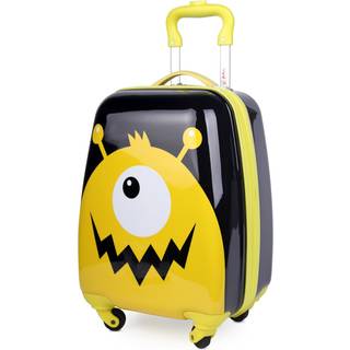 For Kids - MONSTER, Kinderkoffer, Trolley, Koffer für Kinder, Reisekoffer, Schwarz/Gelb