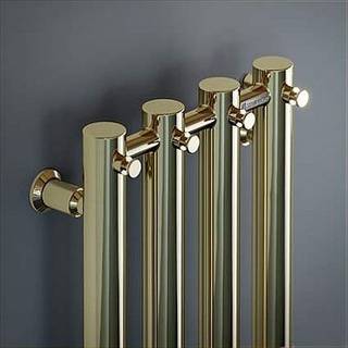 Strømberg Regus håndklædetørrer i messing, poleret, med elpatron