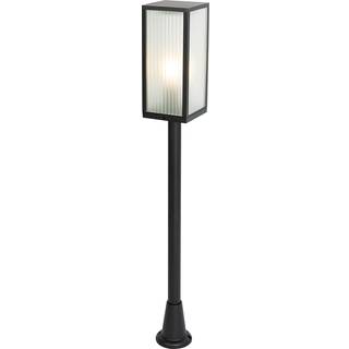 Stående udendørslampe sort med rillet glas 100 cm IP44 - Charlois