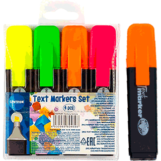 Overstregningspen 1-5mm. Etui med 4 farver, Centrum 80469