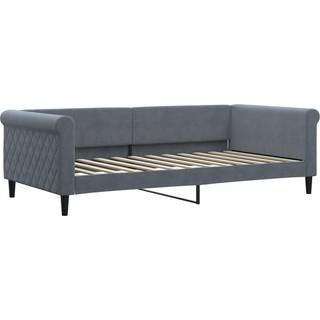 Daybed Velour Mørkegrå - med udtræk og skuffe / 100 x 200 cm