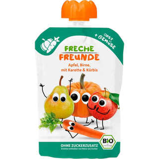 Freche Freunde Økologisk babymos æble, pære, gulerod og græskar 119.50 DKK/1 kg (6 x 100.0g)