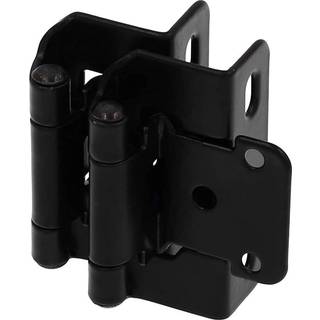 Decobasics 1/2 """" Overlay Semi Partial Wrap Around Kitchen Cabinet H?ngsler (25 par -50 pakke) - Selvlukende mat sort kabinet h?ngsler til k?kken