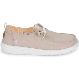 HeyDude Women's Wendy Chambray Sneaker Damer størrelse 41 farve beige/hvid