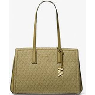 MK Laila Medium Signature Logo Tote Bag - Green - Michael Kors - ONE SIZE