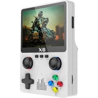 X6 HD 3,5-tommers skærm Håndholdt spillekonsol Indbygget videospilmaskine med dobbelt joystick-design - Hvid