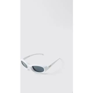 Mens White Round Plastic Sunglasses