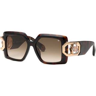 Philipp Plein Kvinde SPP159 PLEIN HERA 722 Solbriller Acetat Havana Brun Geometrisk Normal Skygge