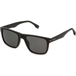 Police Mand SPLQ83 CHAMP 14 700P Solbriller Acetat Sort Røg Firkantet Polariseret