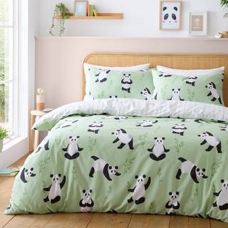 Catherine Lansfield Catherine Lansfield Green Panda Paws Reversible Duvet Cover Set