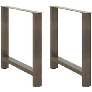 spisebordsben naturstål 2 stk. 80x(72-73) cm stål