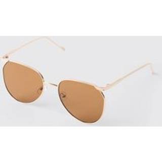 Mens Gold Metal Tined Lense Sunglasses
