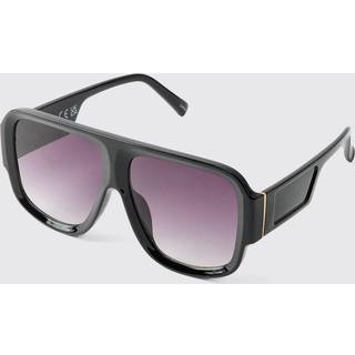 Mens Black Navigator Sunglasses With Side Detail