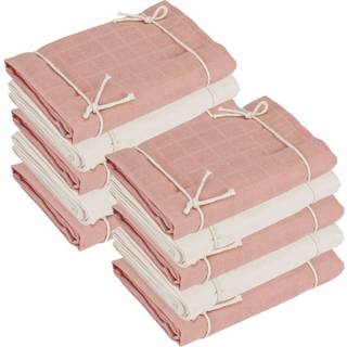 Naturebaby Økologiske Stofbleer/Minisvøb - 10-pak - Rose Cloud/White