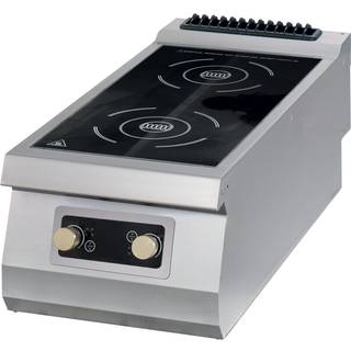 Premium induktionskomfur - 2 brændere - Enkelt enhed - 90 cm dyb - Elektrisk
