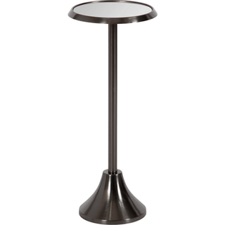 Kate og Laurel Sanzo Modern Piedestal Drink Table 10 X 10 X 23 Gray Gunmetal Decorative End Table med spejlet bordplade til brug som lille plante