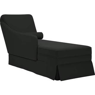 chaiselong med bolster og højre armlæn fløjl sort