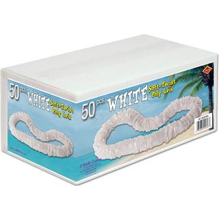 Beistle Soft-Twist Poly Leis m/mærket kasse (hvid) 50 White Leis pr. Pakke 1? """" X 36 """"