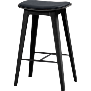 Nordic Bar Stool - Black Stained Oak with stitches