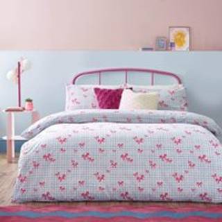 heya home heya home Blue Gingham Bows Duvet Set