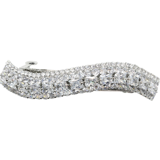 Faship Gorgeous Clear CZ Crystal S Shape Barrette Clip