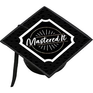 Stor prik af lykke mestret det - kandidatuddannelsesdekorationer i kandidatgrad - Grad cap -dækning