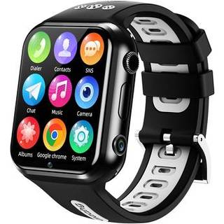 W5PRO 4G børneur med dobbelt kamera 2+16G slidstærkt 1,83 IPS HD smart phone-ur - sort/grå